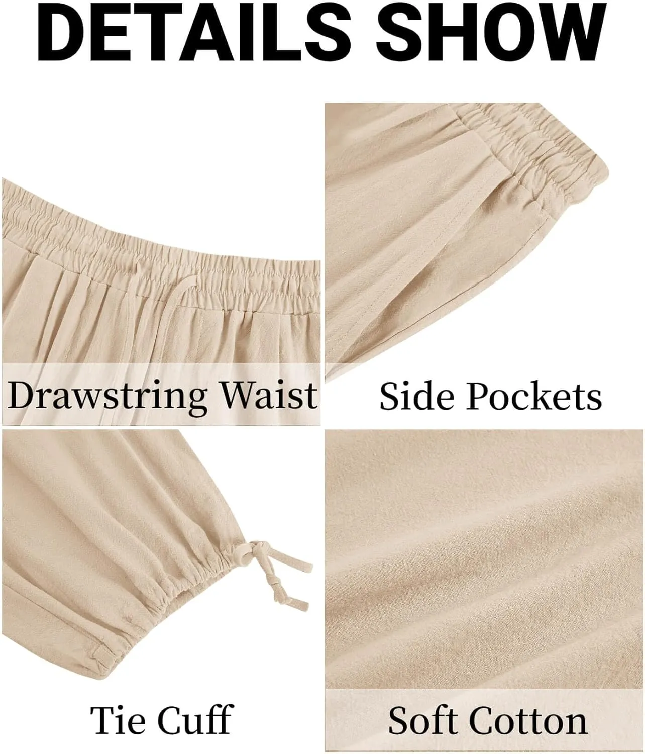 Gafeng Mens Harem Capri Pants Beach Yoga Baggy 3/4 Shorts Casual Drawstring Summer Wide Leg Pants