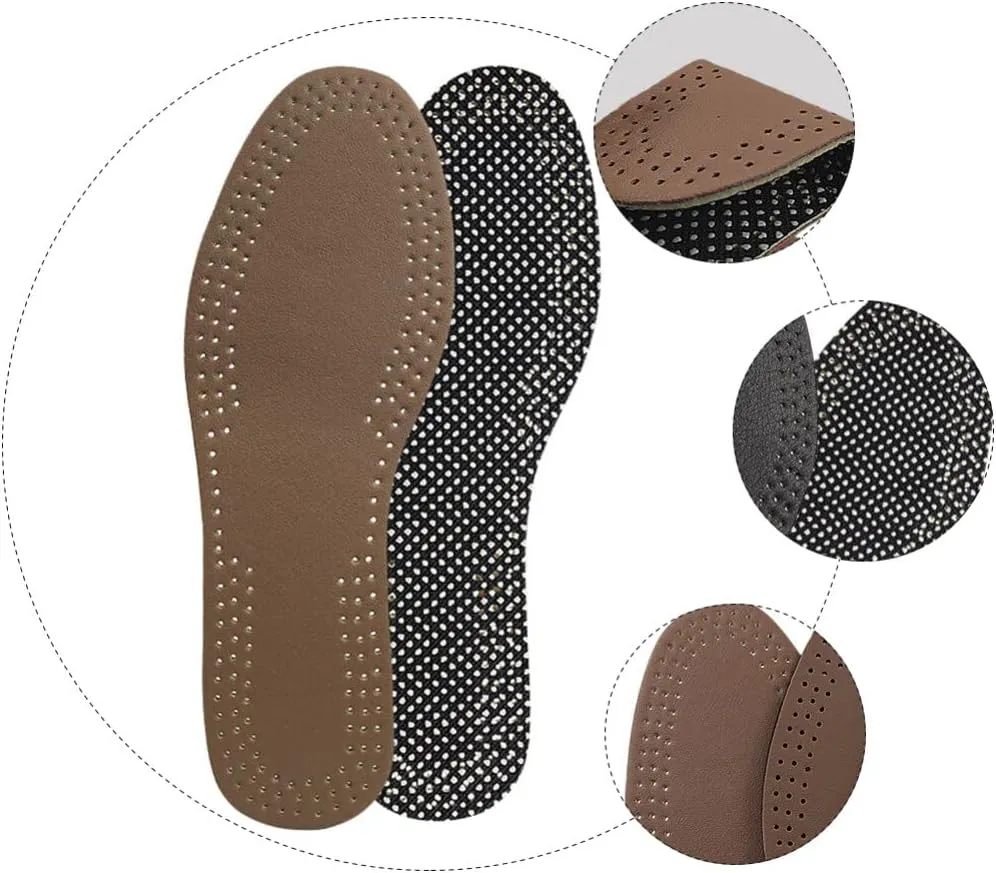 GLEAVI 2 Pairs Insole Leather Shoe Inserts Running Shoe Inserts Plantillas Ortopédicas para Hombre Running Shoes Insert Eva Flip Leather Shoe Pad Mens Sandals Soles Miss Cowhide Sports