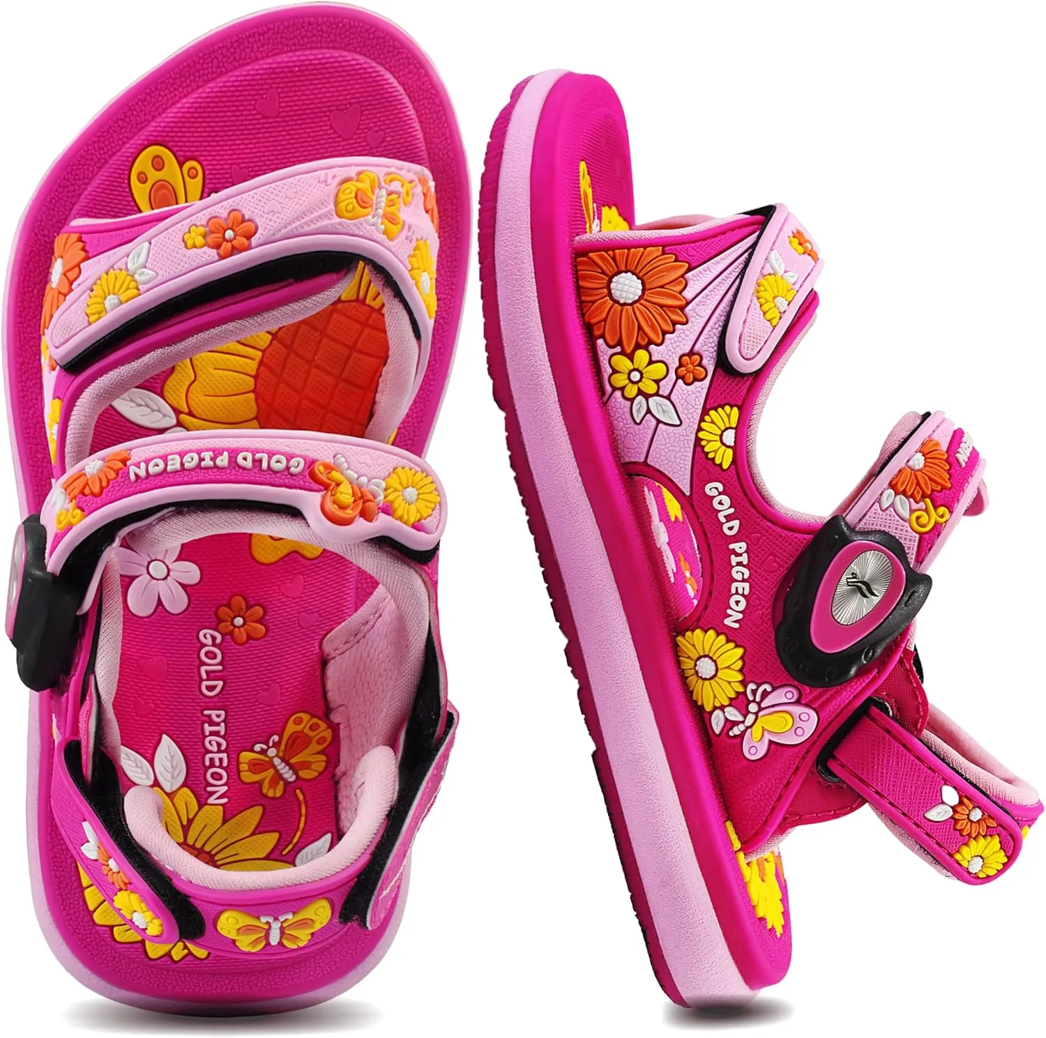 Gold Pigeon Shoes KIDS Easy Snap Lock Outdoor/Water Sandals & Slides. Adjustable Straps