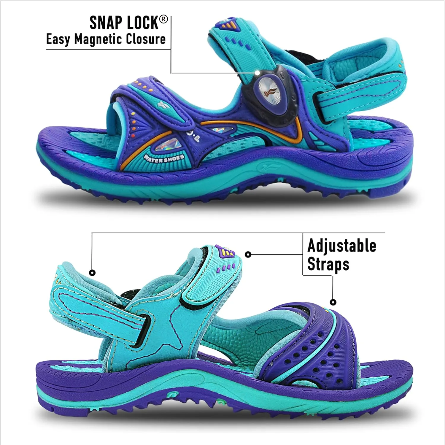 Gold Pigeon Shoes SIGNATURE Easy Snap Buckle Unisex -Child Outdoor Water Sandal for Kids Toddler Boys Girls