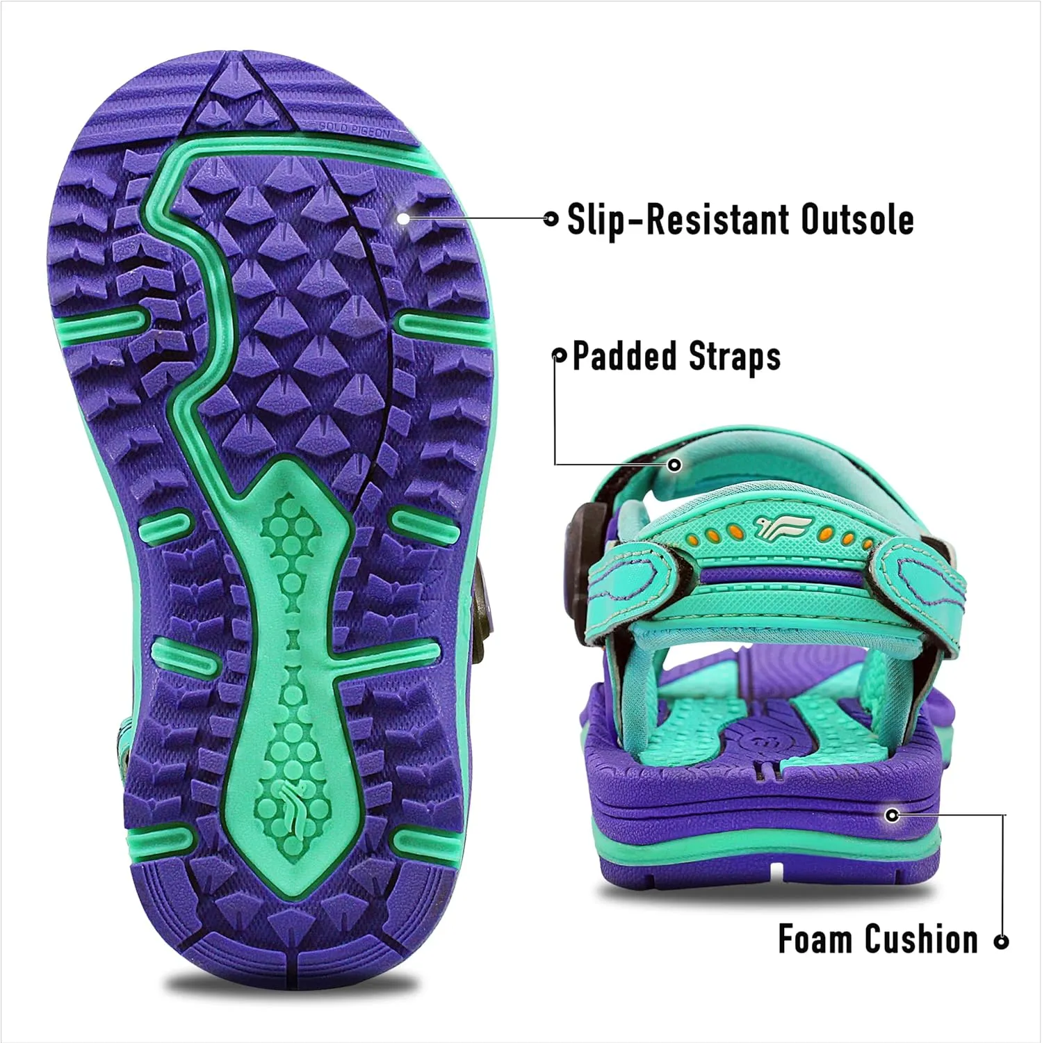 Gold Pigeon Shoes SIGNATURE Easy Snap Buckle Unisex -Child Outdoor Water Sandal for Kids Toddler Boys Girls