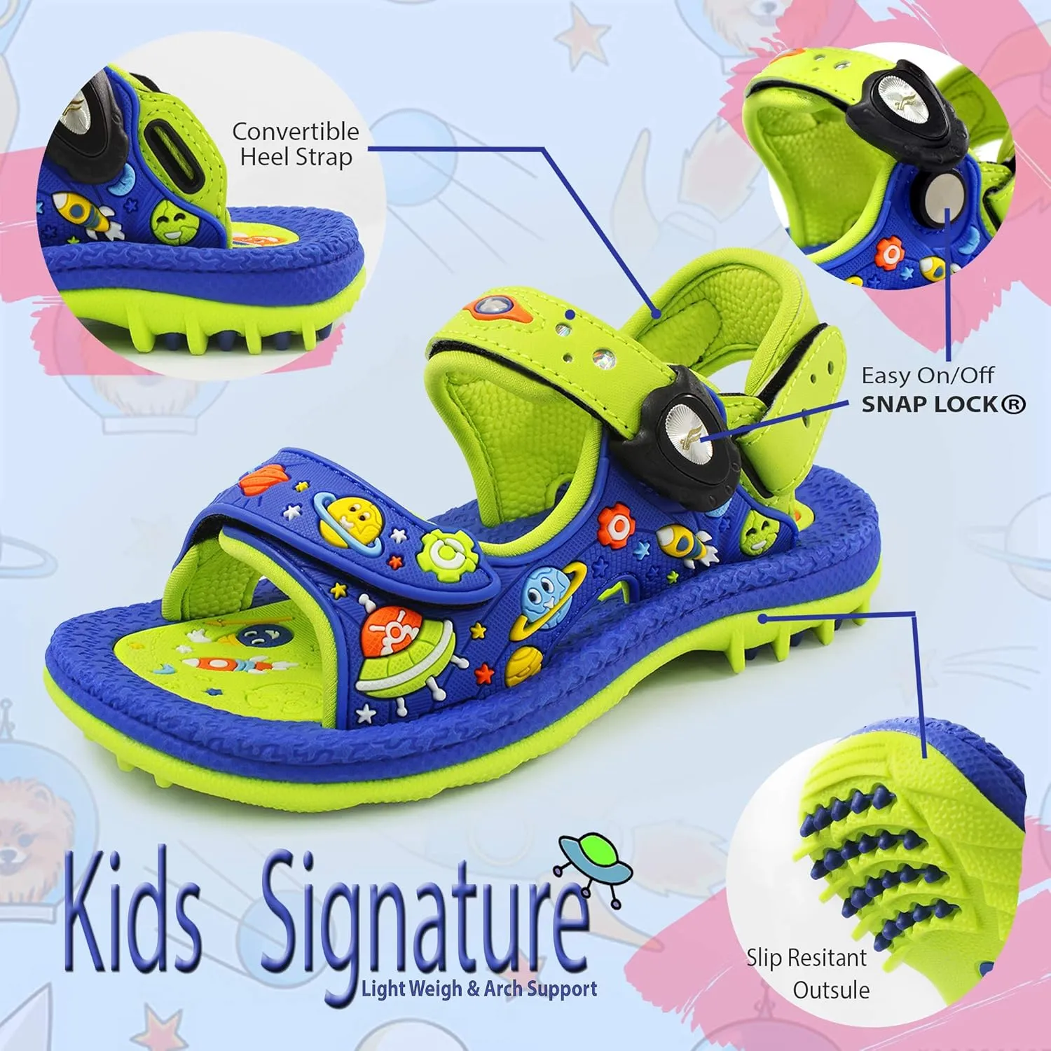 Gold Pigeon Shoes SIGNATURE Easy Snap Buckle Unisex -Child Outdoor Water Sandal for Kids Toddler Boys Girls
