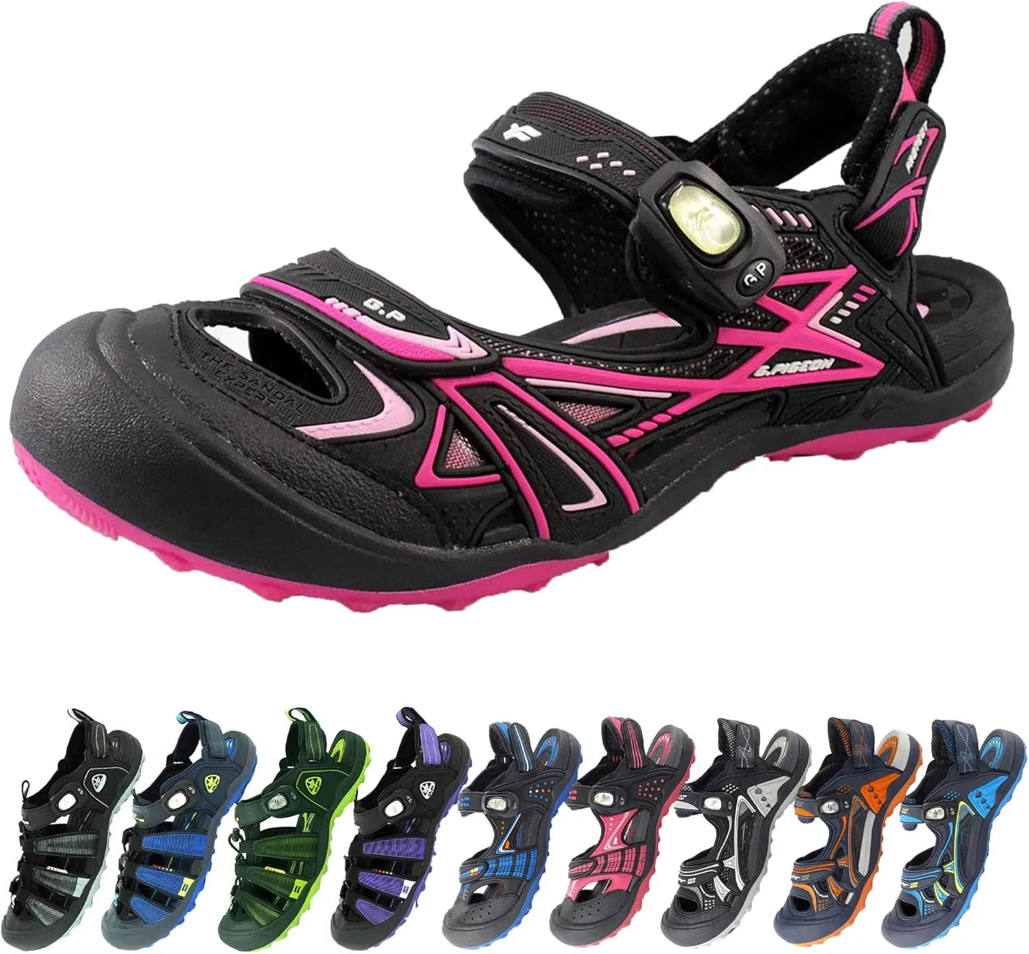 Gold Pigeon Shoes Toe Guard Unisex Outdoor Sandals, Easy Snap Lock Closure