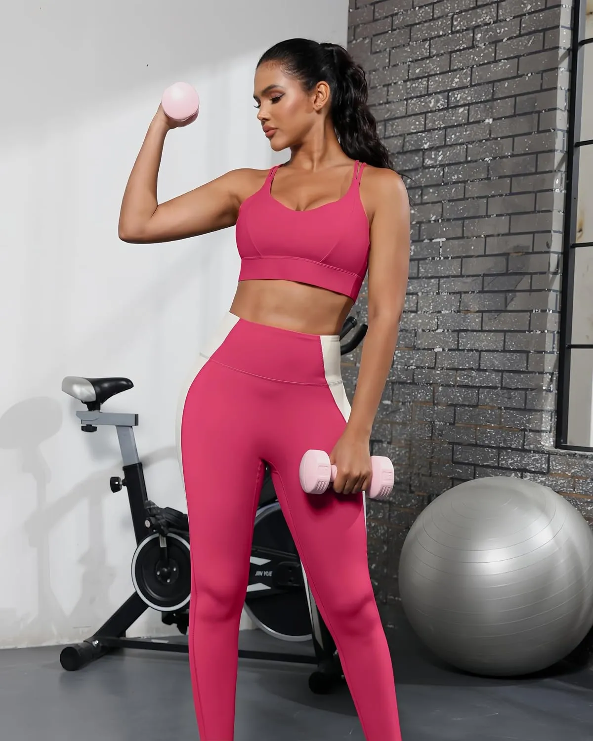 Grace Form Sports Bra for Women Strappy Medium Support Push Up Padded Sports Bra for Running Workout Bra Yoga Bra