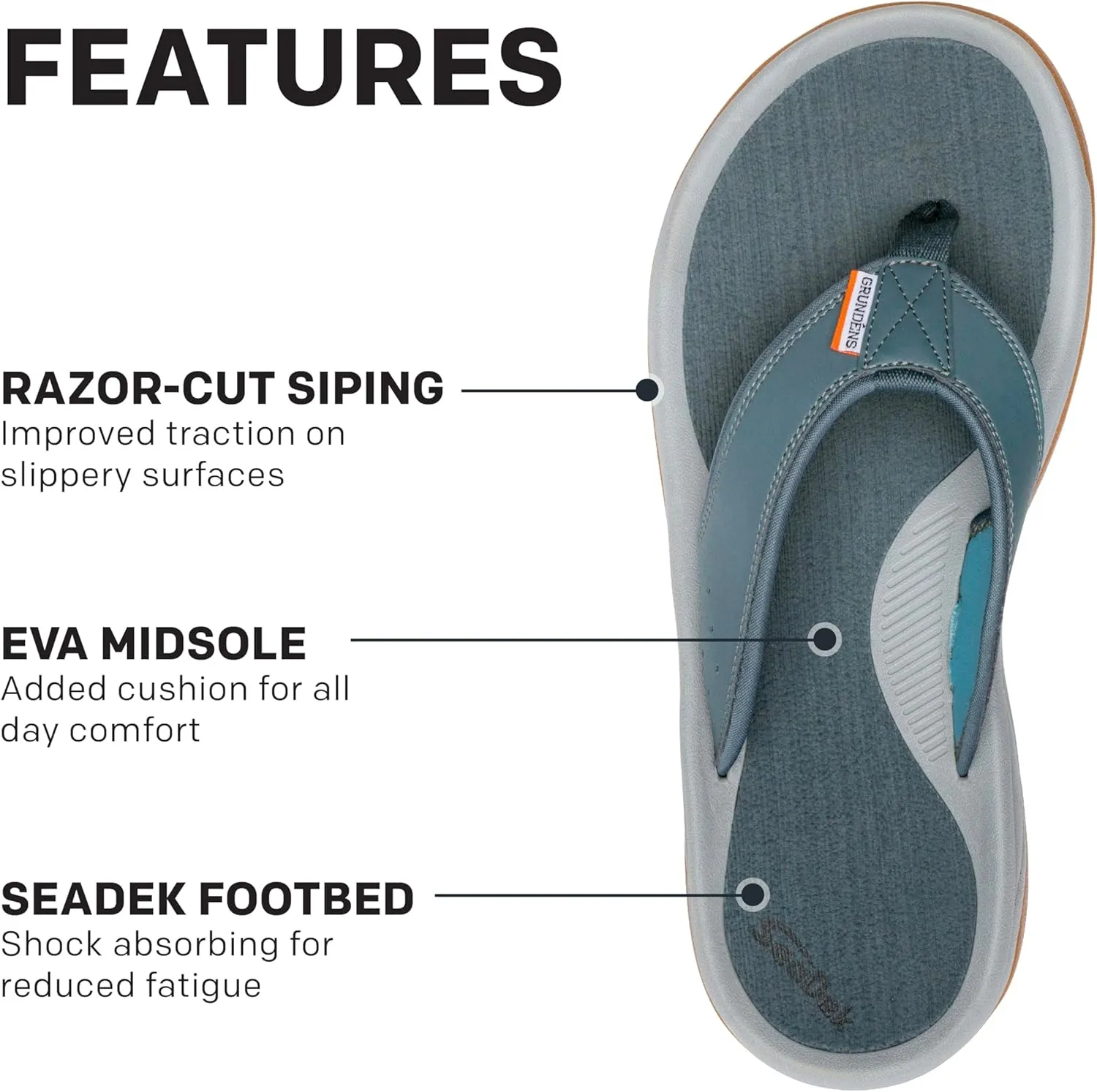 Grundéns Men’s DECK-BOSS Sandal | Durable, Supportive
