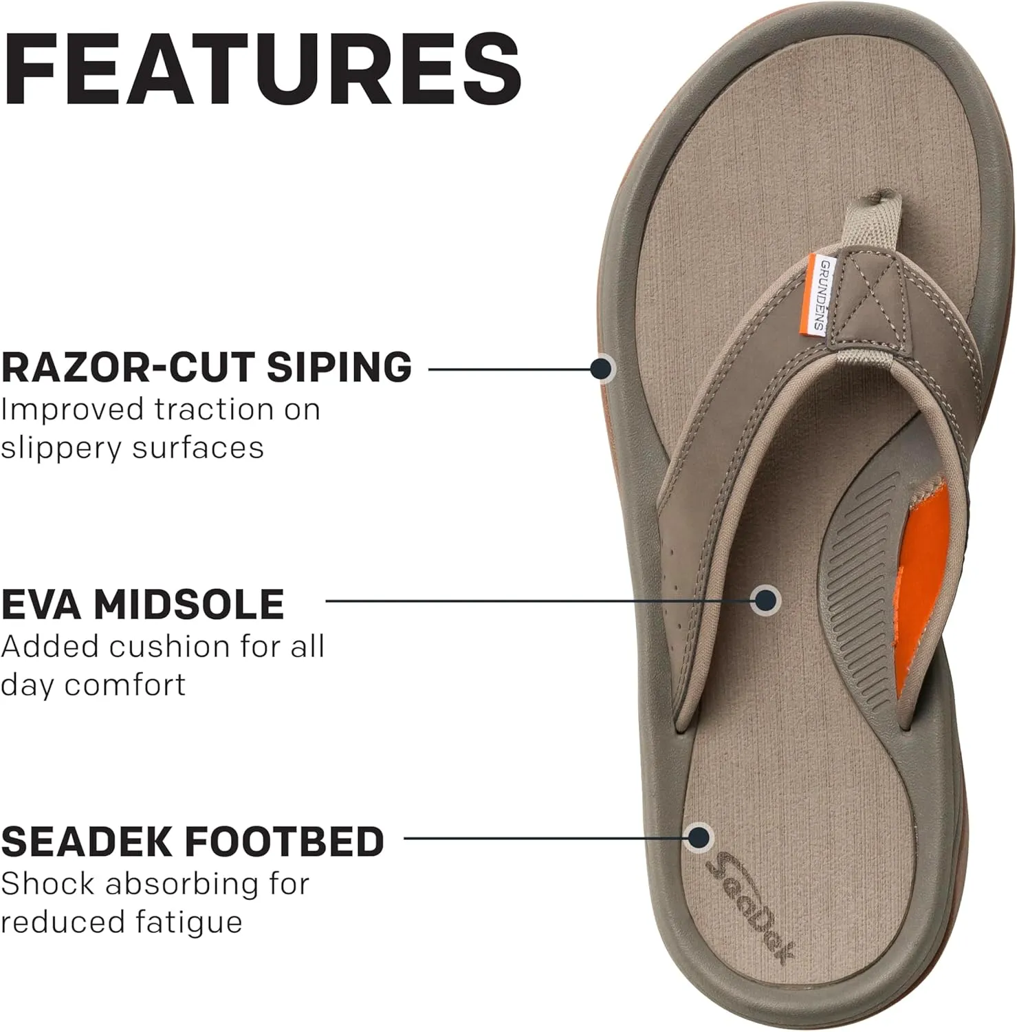 Grundéns Men’s DECK-BOSS Sandal | Durable, Supportive