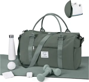 Gym Bagsfor Women Men with Shoes Compartment,Sports Duffle Bag Personal item travel Duffel Bags Tote Bags Small Carry on Weekender Overnight Bags Workout Dance Bag Hospital Holdalls Dark Green