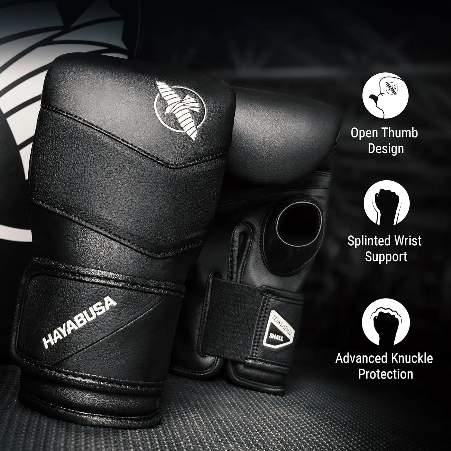 Hayabusa T3 Boxing Bag Gloves for Men and Women, Open Thumb