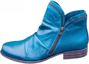 Hbeylia Vintage Ankle Booties For Women Retro Slouchy Casual Zipper V Cut Round Toe Chunky Block Low Heels Short Western Cowboy Cowgirls Boots Ethnic Wide Mid Calf Work Riding Dress Boots For Ladies