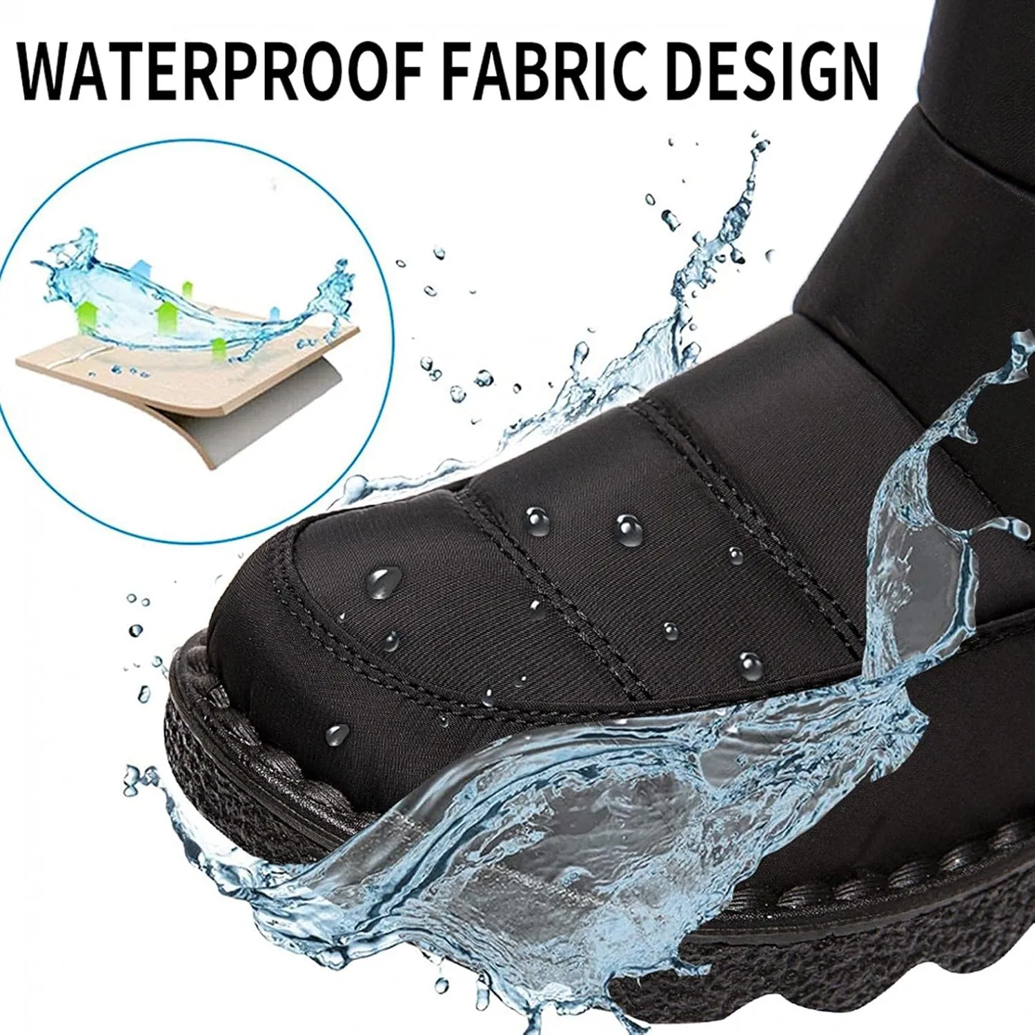 Hbeylia Winter Snow Boots For Women Men Unisex Waterproof Thermal Fleece Lining Anti Skid Mid Calf Boots Wedge Platform Warm Wool Fuzzy Ankle Booties Outdoor Work Camping Short Boots For Boys Girls