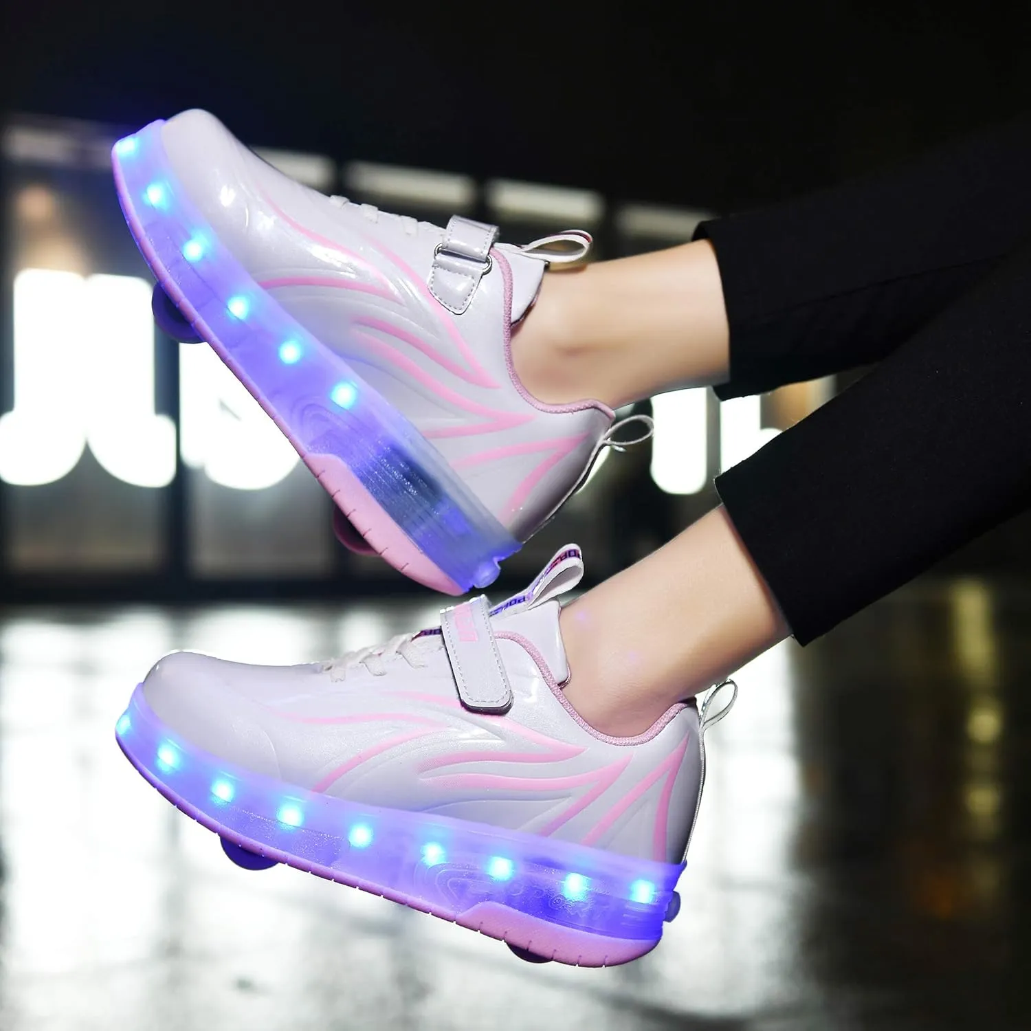 HHSTS Kids Shoes - New Upgraded with Wheels LED Light Color Shoes Shiny Roller Skates Skate Shoes Simple Kids Gifts Boys Girls The Best Gift for Party Birthday Christmas Day