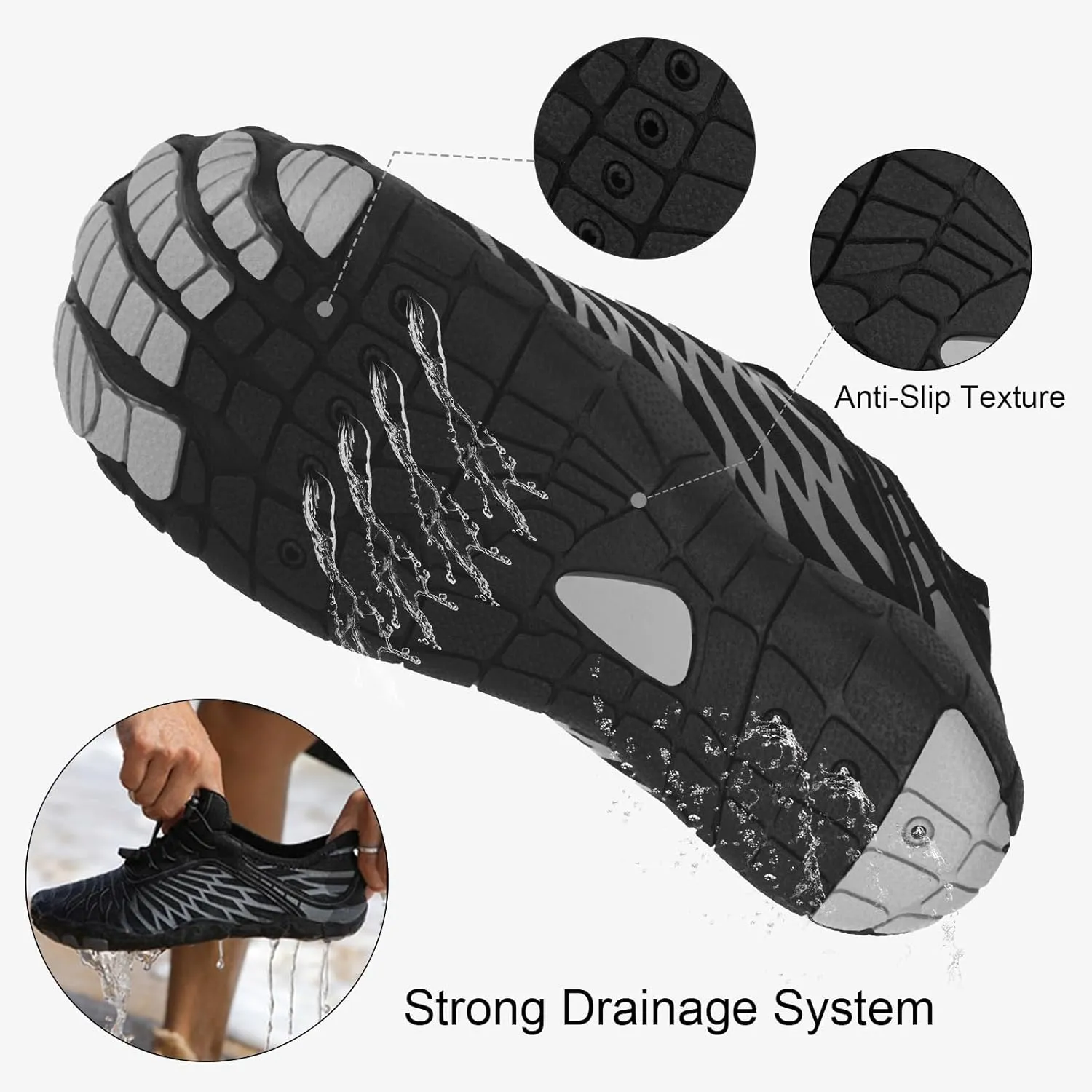 Hike Barefoot Shoes Womens Mens, Pro Water Shoe Women Men Footwear Barefoot Hike Shoes for Travel, Wide Toe Box Non-Slip Breathable Zero Drop Shoe