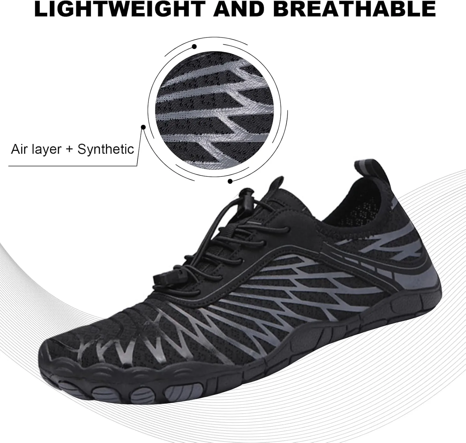 Hike Barefoot Shoes Womens Mens, Pro Water Shoe Women Men Footwear Barefoot Hike Shoes for Travel, Wide Toe Box Non-Slip Breathable Zero Drop Shoe