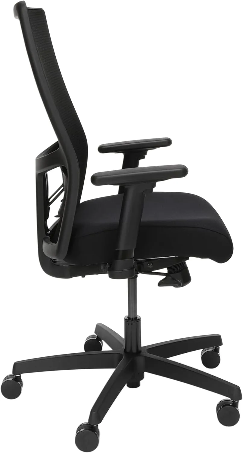 HON Office Desk Chair Ignition 2.0 - Ergonomic Desk Chair, Home Office Chairs, Adjustable Lumbar & Armrests, Seat-Slide, Back Support, Cushion, Swivel Wheels, Black