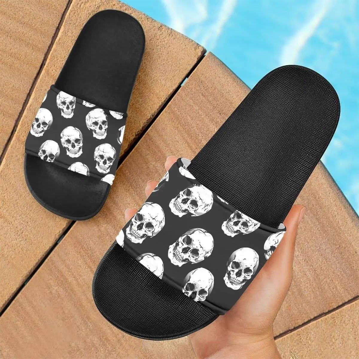 Howilath Cute Animals Pattern Summer Slide Slippers for Women Kids, Soft Sole Non-Slip Open Toe Slippers Slide Sandal