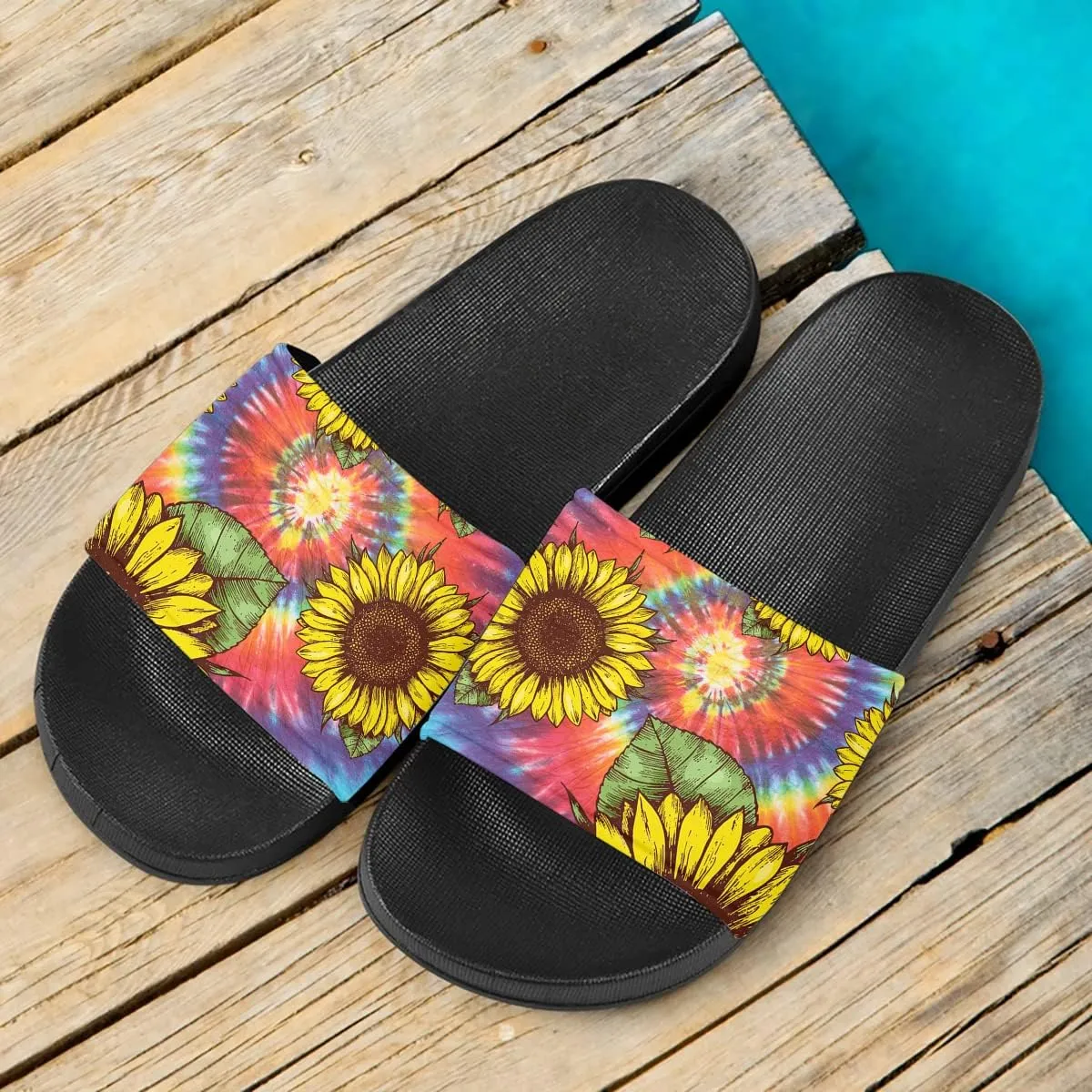 Howilath Novelty Patten Slippers for Women Men, Non-Slip Single Band Slide Sandals Open Toe Soft Sole Flat Sandals