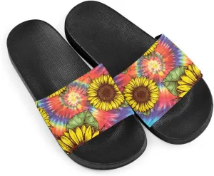 Howilath Novelty Patten Slippers for Women Men, Non-Slip Single Band Slide Sandals Open Toe Soft Sole Flat Sandals