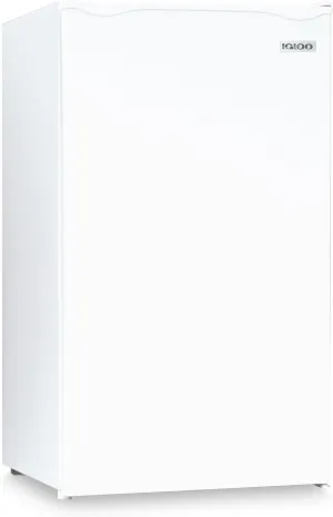 Igloo 3.2 Cu.Ft. Single Door Compact Refrigerator with Freezer, Slide Out Glass Shelf, Perfect for Homes, Offices, Dorms, White