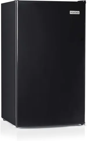 Igloo IRF32BK Single Door Compact Refrigerator with Freezer, Slide Out Glass Shelf, Perfect for Homes, Offices, Dorms, 3.2 Cu.ft