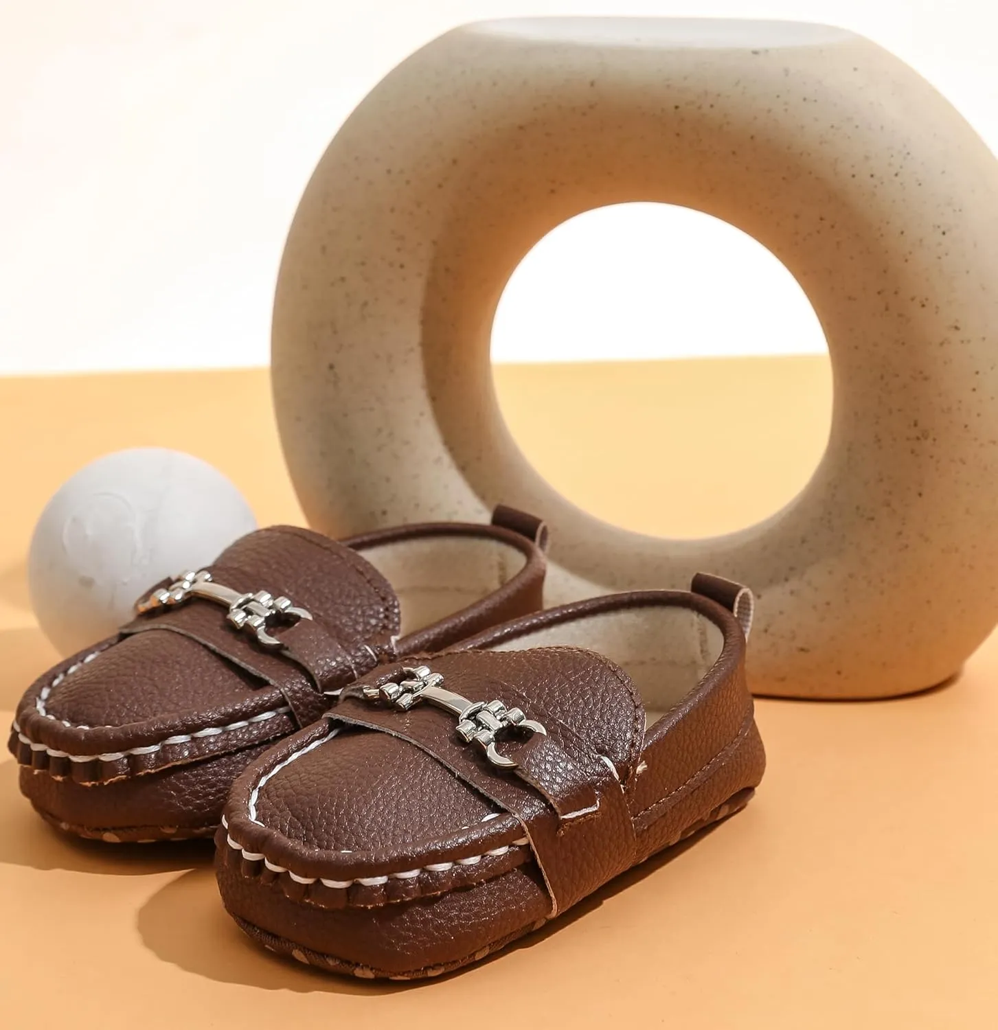 Infant Boys and Girls Oxford Shoes PU Leather Loafers Dress Shoes are Suitable for Crawling, Wedding Dress, Birthday Parties and Any Occasion
