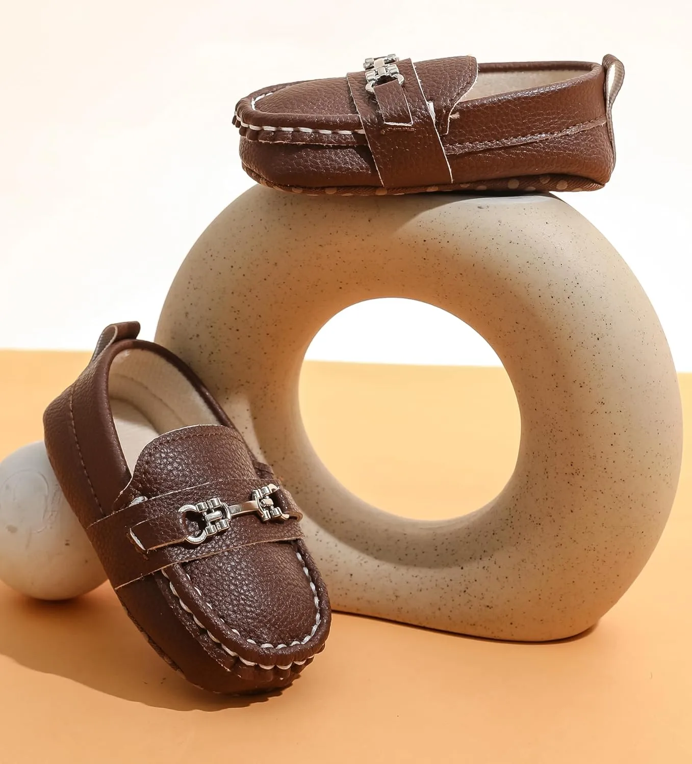 Infant Boys and Girls Oxford Shoes PU Leather Loafers Dress Shoes are Suitable for Crawling, Wedding Dress, Birthday Parties and Any Occasion