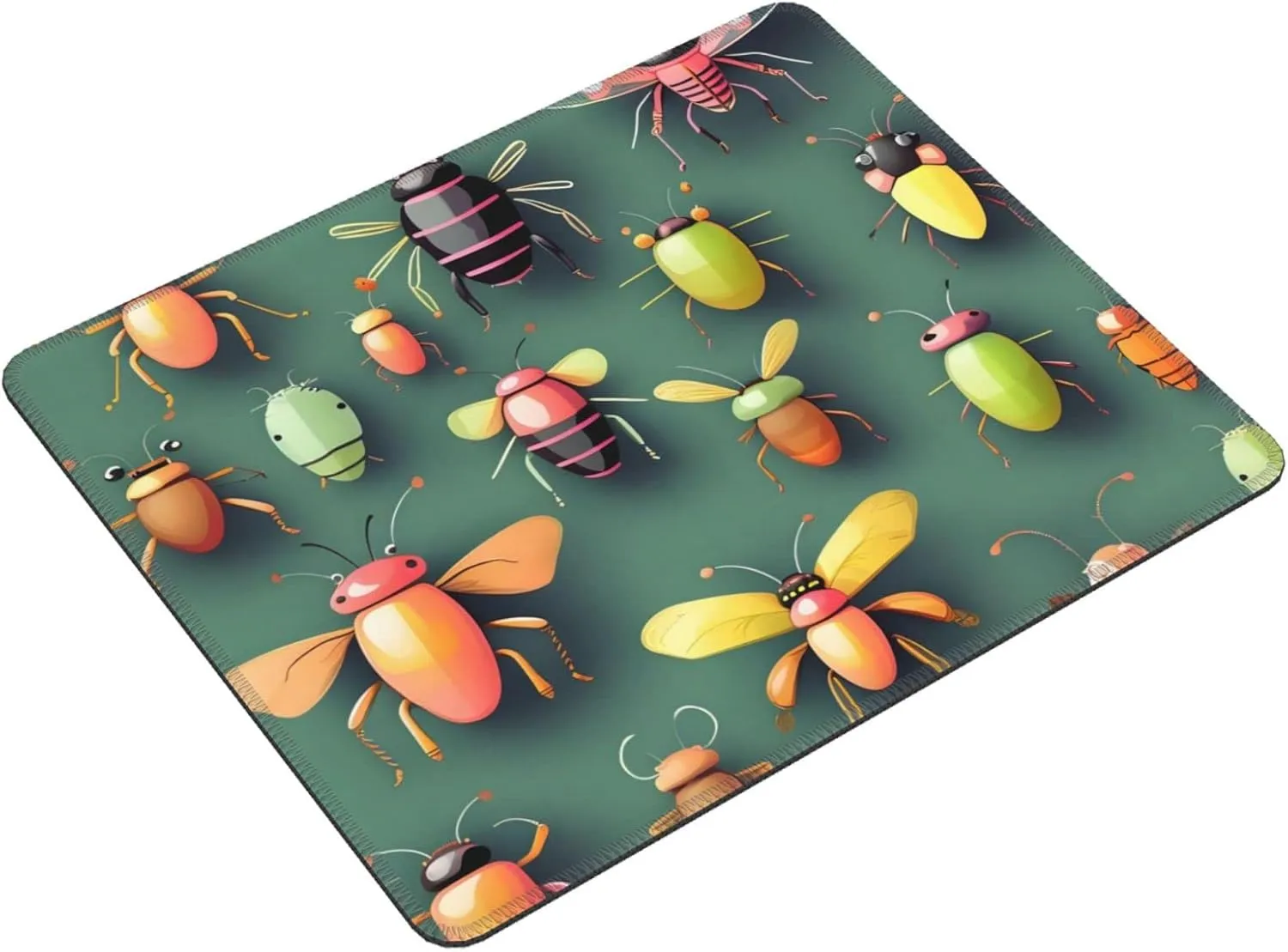 Insect Atlas Pattern Mouse Pad, Easy to Slide, Splash Resistant Surface, Personalized Design, Portable,7.9 X 9.5 in