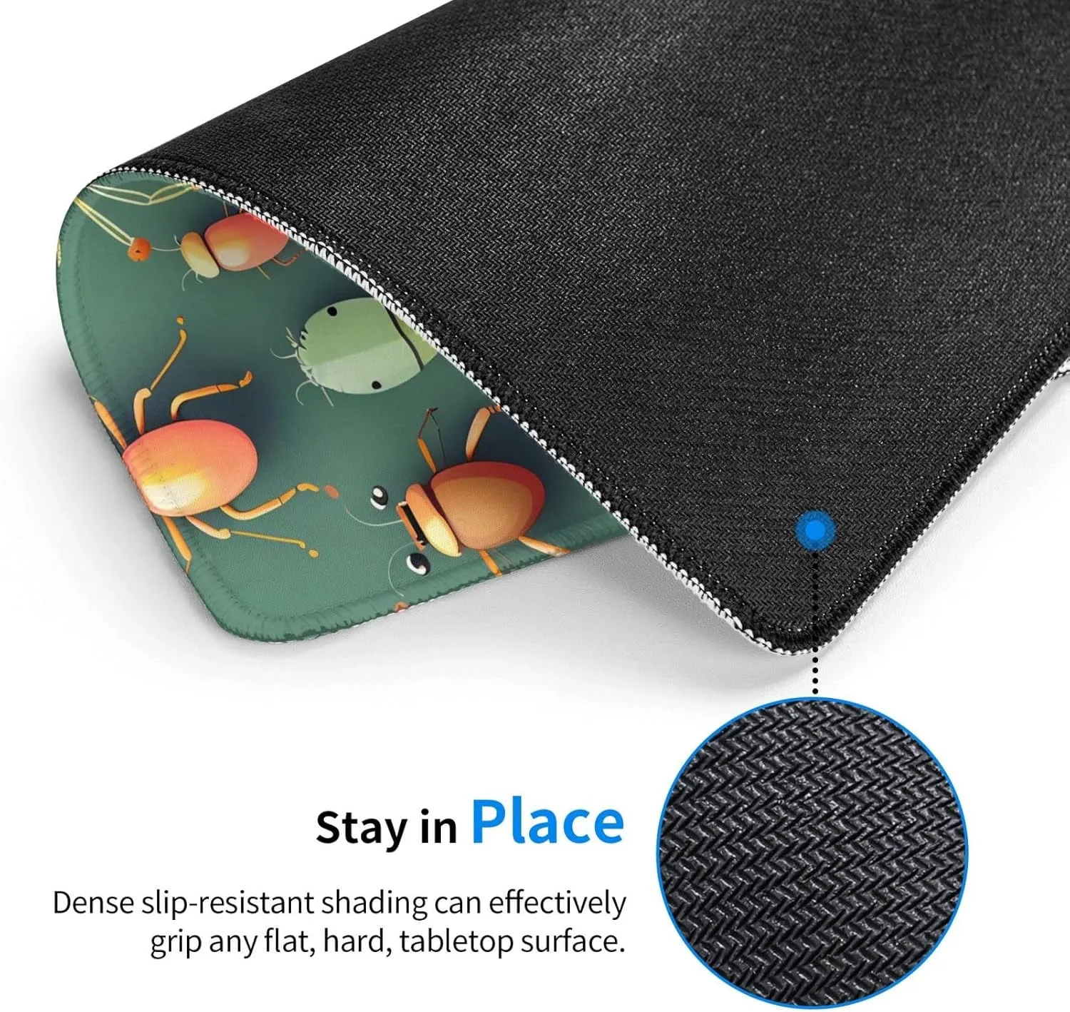 Insect Atlas Pattern Mouse Pad, Easy to Slide, Splash Resistant Surface, Personalized Design, Portable,7.9 X 9.5 in