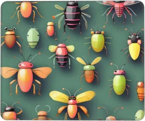 Insect Atlas Pattern Mouse Pad, Easy to Slide, Splash Resistant Surface, Personalized Design, Portable,7.9 X 9.5 in