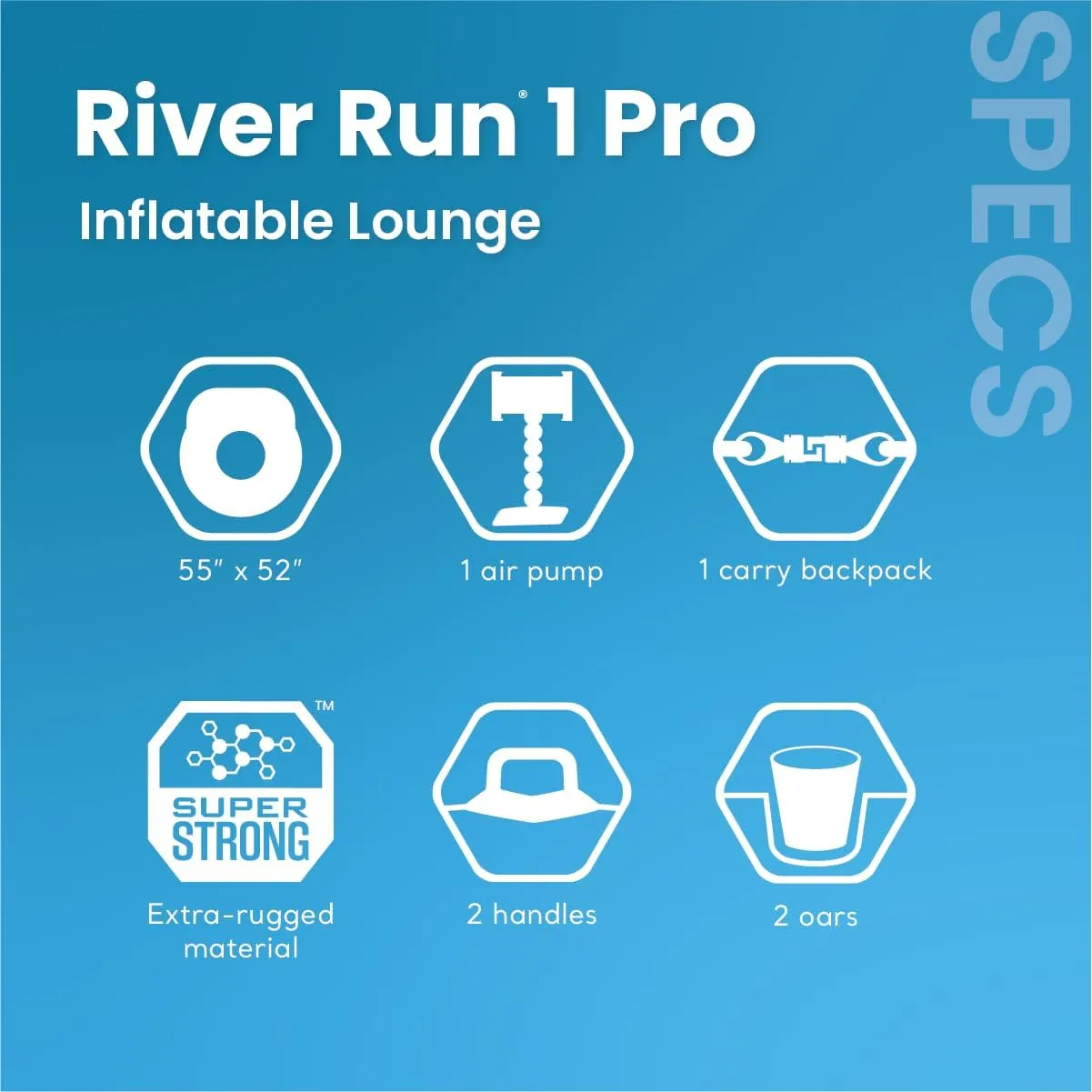 INTEX 56843EP River Run 1 Pro Inflatable Floating Lounge: GoPro/Phone Mount – Built-in Cup Holder and Storage Compartment – Durable Grab Handles – Easy-to-Use Connectors – 220lb Weight Capacity