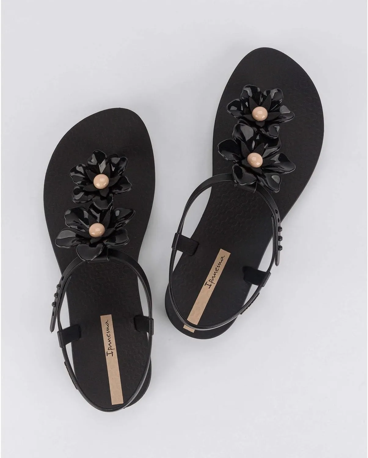 Ipanema Duo Flowers Fem Womens Sandals - Comfy Open Toe Sandals for Women, Thong Sandals w/T-Strap, Adjustable Ankle Strap, Floral Design, Dressy Sandals, Summer Dress Sandals