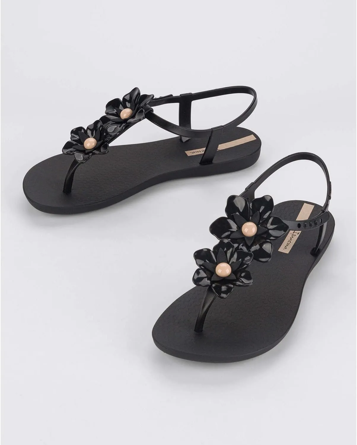 Ipanema Duo Flowers Fem Womens Sandals - Comfy Open Toe Sandals for Women, Thong Sandals w/T-Strap, Adjustable Ankle Strap, Floral Design, Dressy Sandals, Summer Dress Sandals