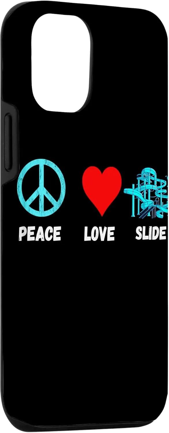 iPhone 12/12 Pro Waterslides Love Peace Slide Amusement Water Slide Lover Case