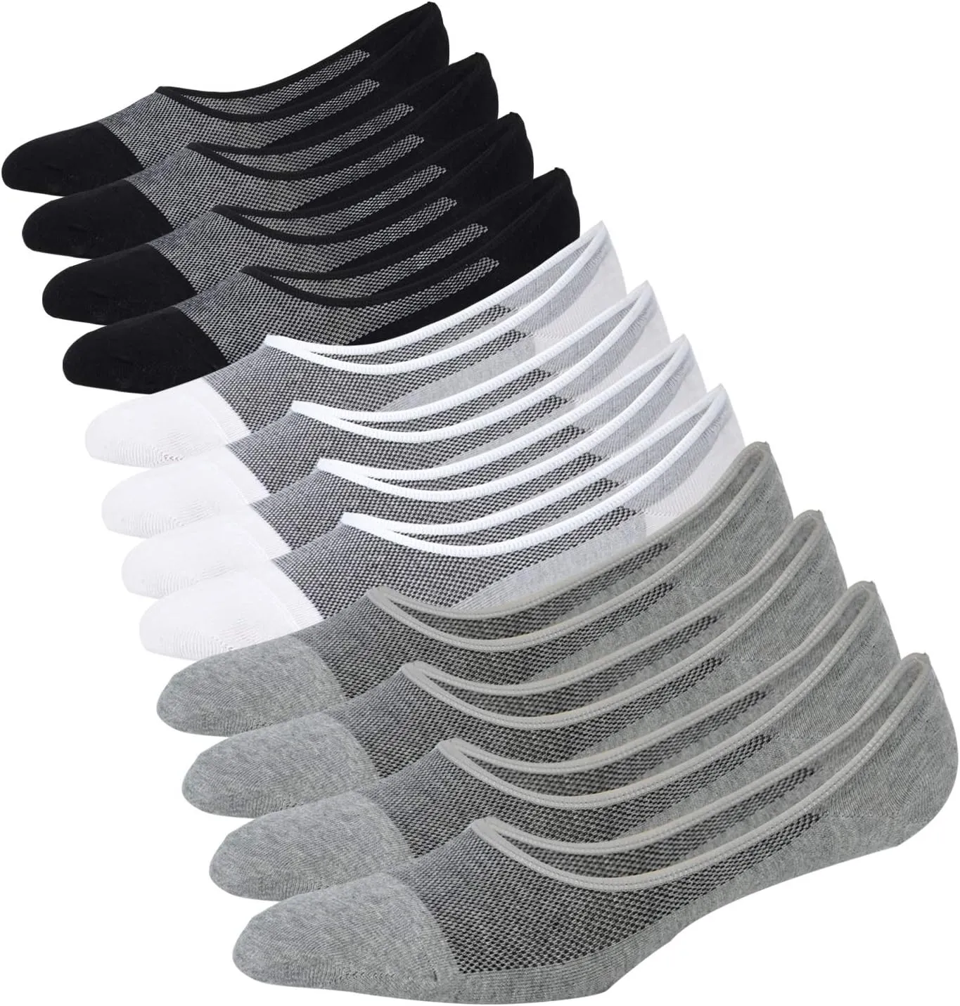 JORMATT Genuine Mens No Show Socks, Loafer Sneakers Low Cut Cotton Socks With Non Slip Grips