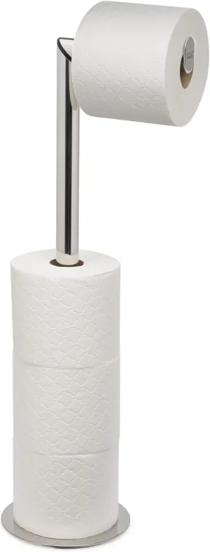 Joseph Joseph EasyStore Luxe 2 in 1 Free-Standing Toilet Paper Holder Stand, Premium Stainless Steel, Up to 4 Toilet Roll Storage