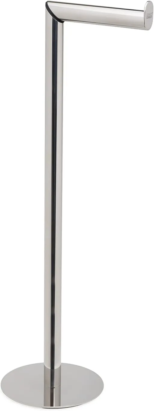 Joseph Joseph EasyStore Luxe 2 in 1 Free-Standing Toilet Paper Holder Stand, Premium Stainless Steel, Up to 4 Toilet Roll Storage