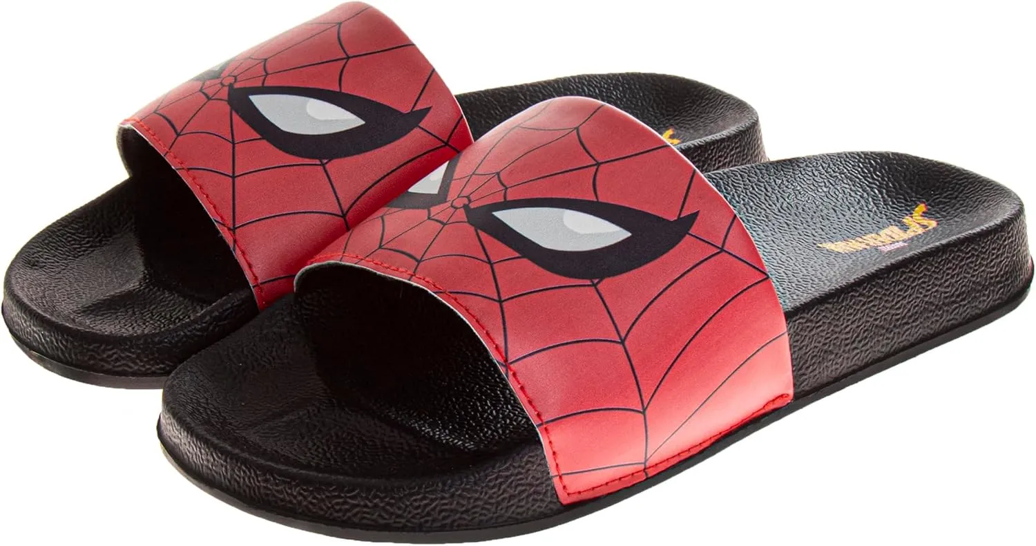 Josmo Marvels Avengers Spiderman Slide Boys SlipOn - Kids Spidey Sandals Beach Summer Slippers Water Shoes (size 11-1 little kid / 2-3 big kid)