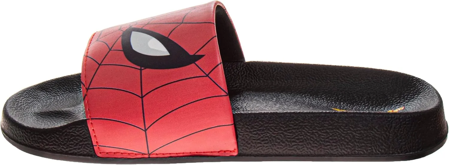 Josmo Marvels Avengers Spiderman Slide Boys SlipOn - Kids Spidey Sandals Beach Summer Slippers Water Shoes (size 11-1 little kid / 2-3 big kid)