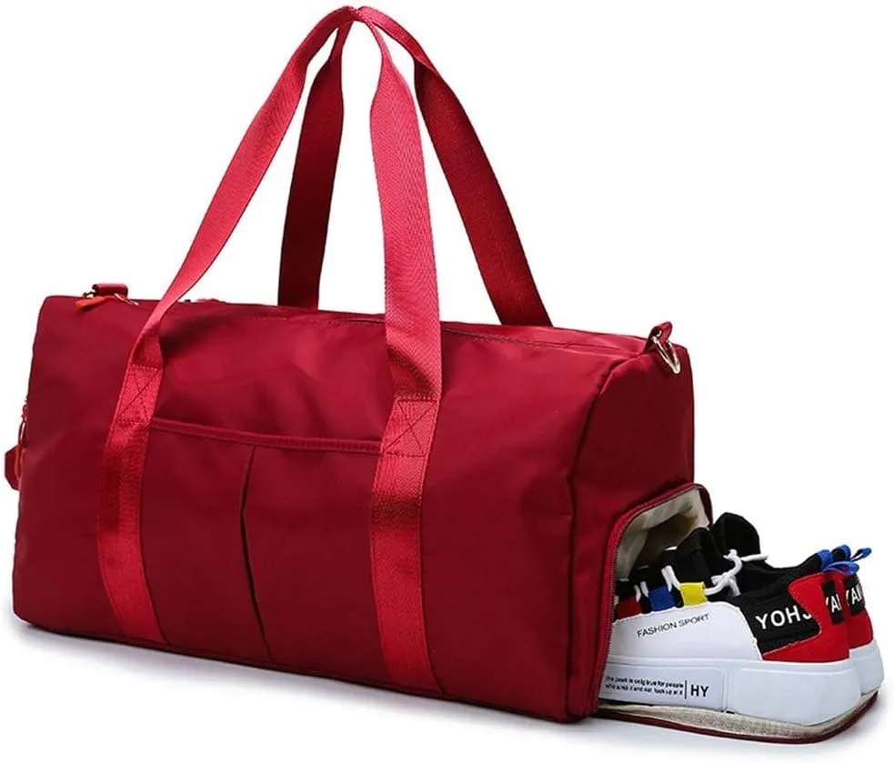 KARRESLY Sports Gym Bag for Women Travel Duffel Bag with Wet Pocket and Shoes Compartment for Training Swim Yoga(Orange)