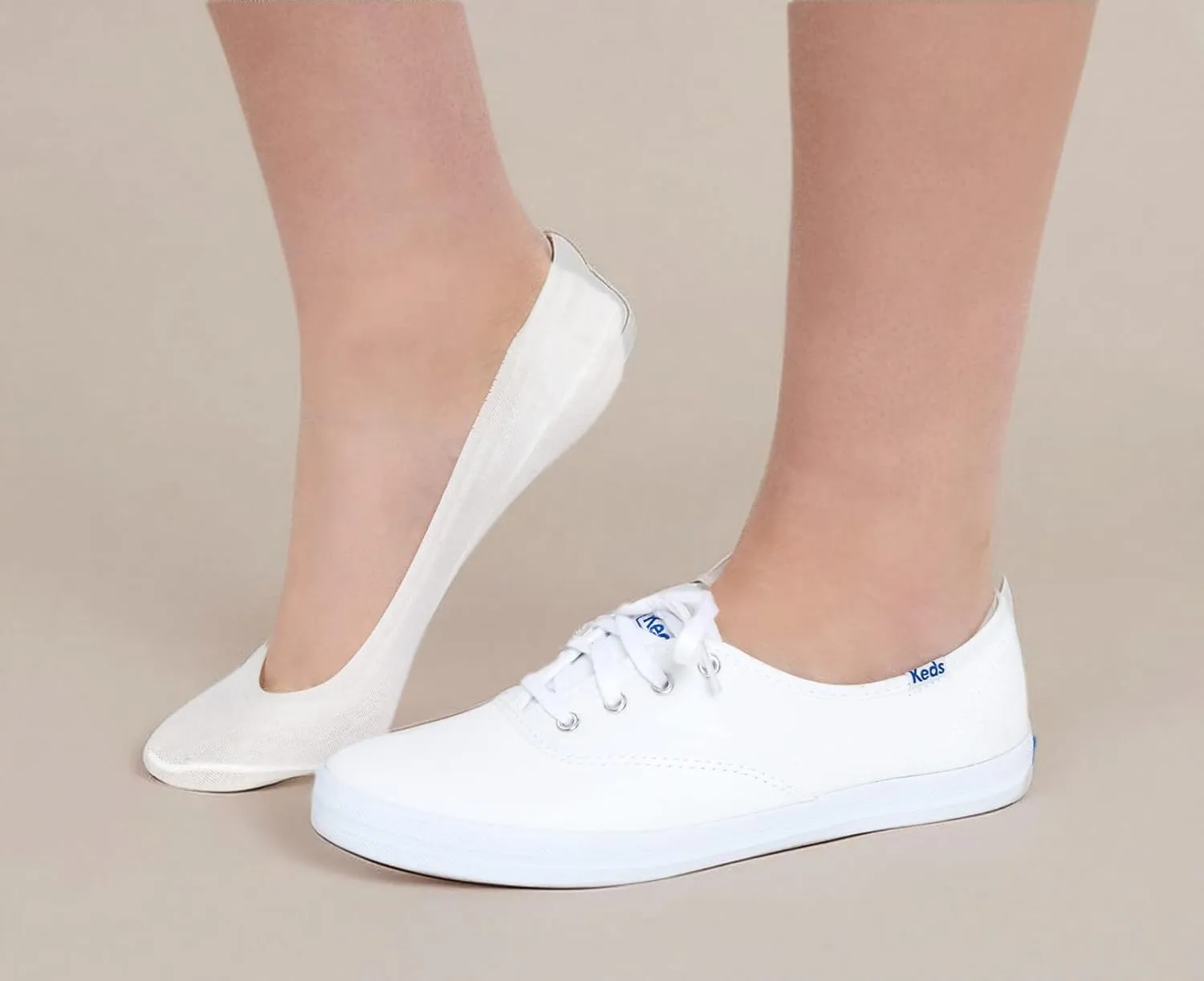 Keds Womens Invisible No Show Sock Liners With Non Slip Silicone Grip