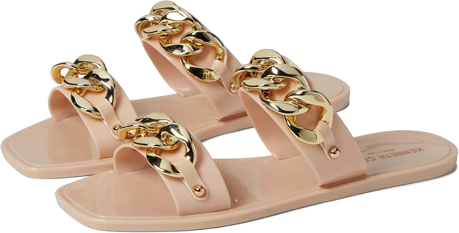Kenneth Cole Women's Naveen Chain Jelly Flatform Slide Sandal Flat