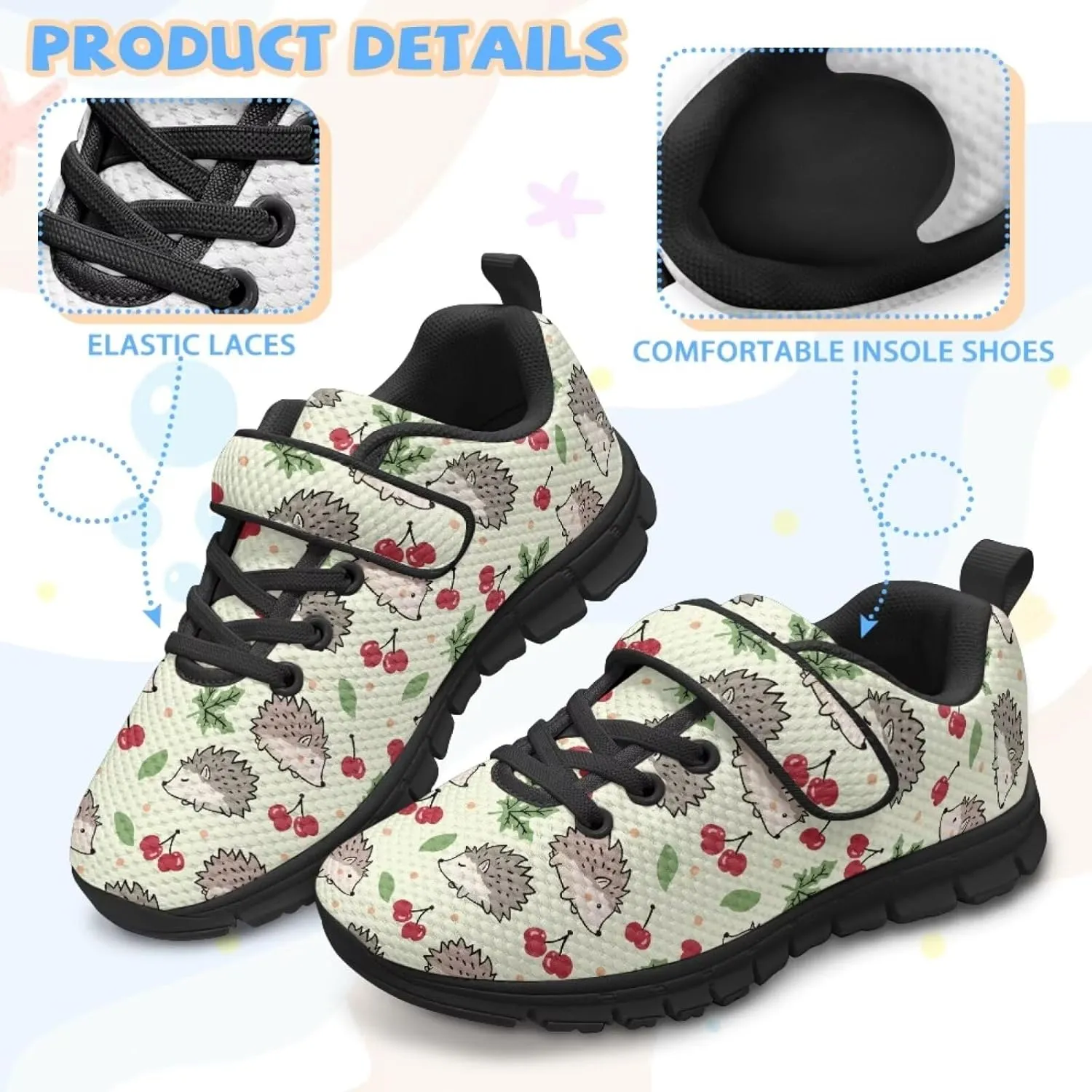 Kids Boys Girls Mesh Sneakers Anti Slip Animal Print Running Walking Shoes for Outdoor
