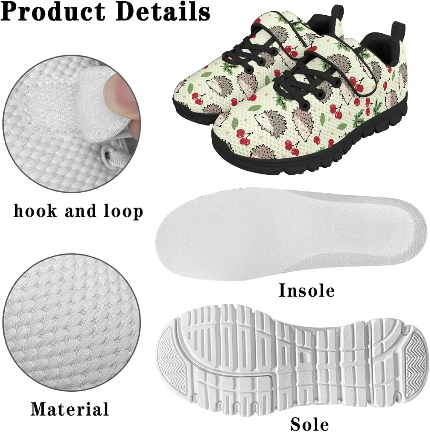 Kids Boys Girls Mesh Sneakers Anti Slip Animal Print Running Walking Shoes for Outdoor