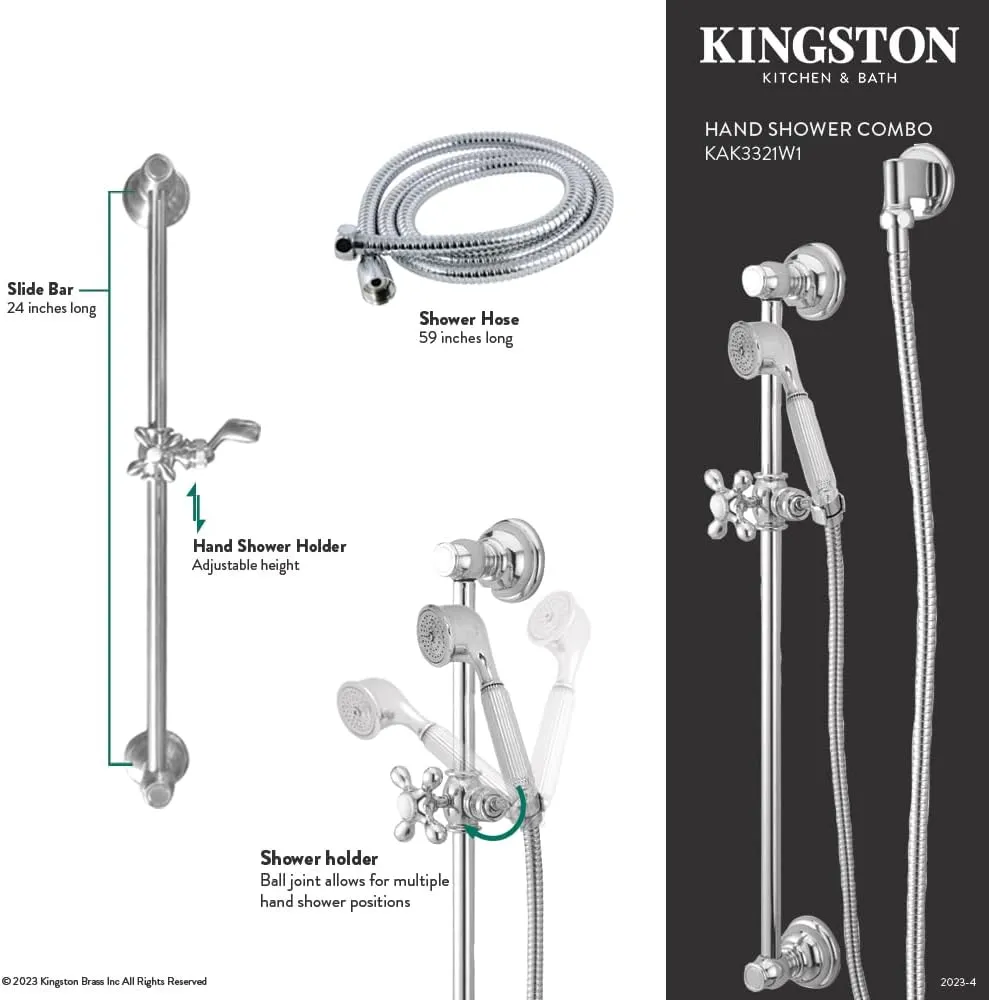 Kingston Brass KAK3327W7 Made to Match Shower Combo, Brushed Brass