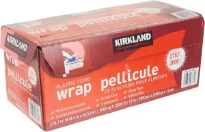 Kirkland Signature Plastic Food Wrap, 12 Inch x 3,000 Foot
