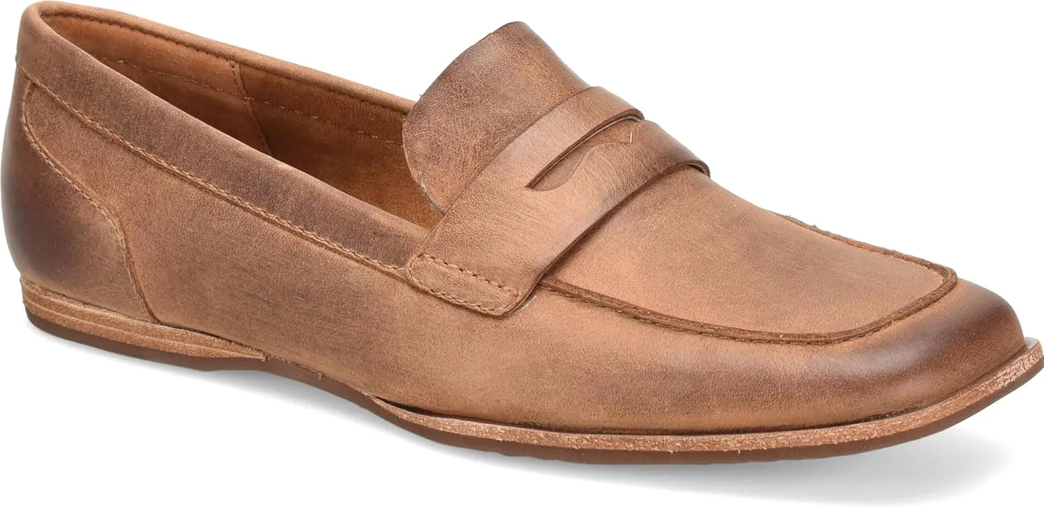 KORK-EASE Pisa Women's Leather Penny Loafer - Classic Icon Redesigned with Modern Square Toe and Premium Comfort