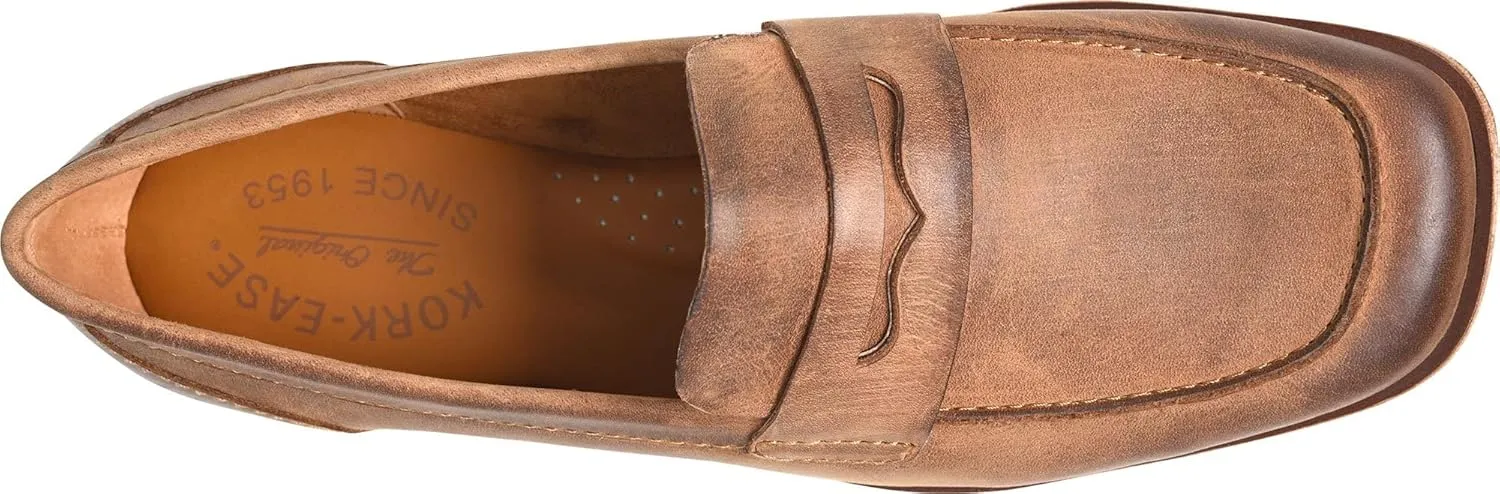 KORK-EASE Pisa Women's Leather Penny Loafer - Classic Icon Redesigned with Modern Square Toe and Premium Comfort