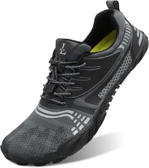 L-RUN Mens Mesh Water Shoes Lightweight Sneaker Grey (Women 14, Men 13)=EU46