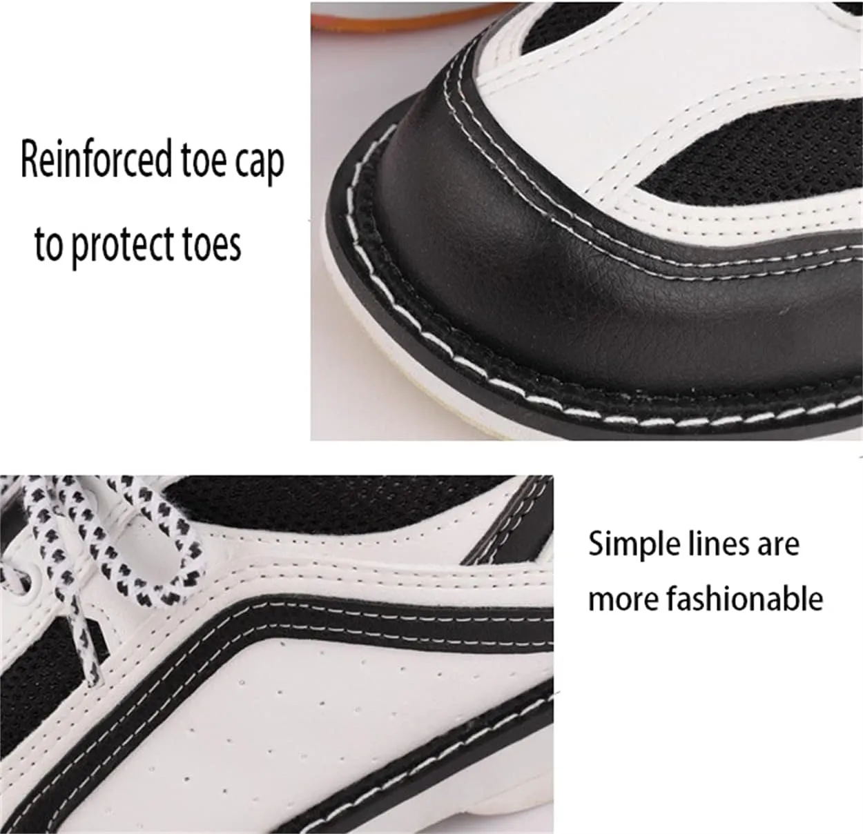 Ladies Bowling Shoes, Women's Bowling Sport Trainers Leather Lawn Bowls Shoes with Sliding Soles
