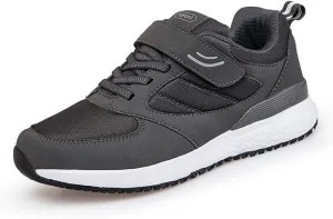 LEADER SHOW Men's Casual Elderly Safety Walking Shoes Light Weight Strap Comfort Sneakers