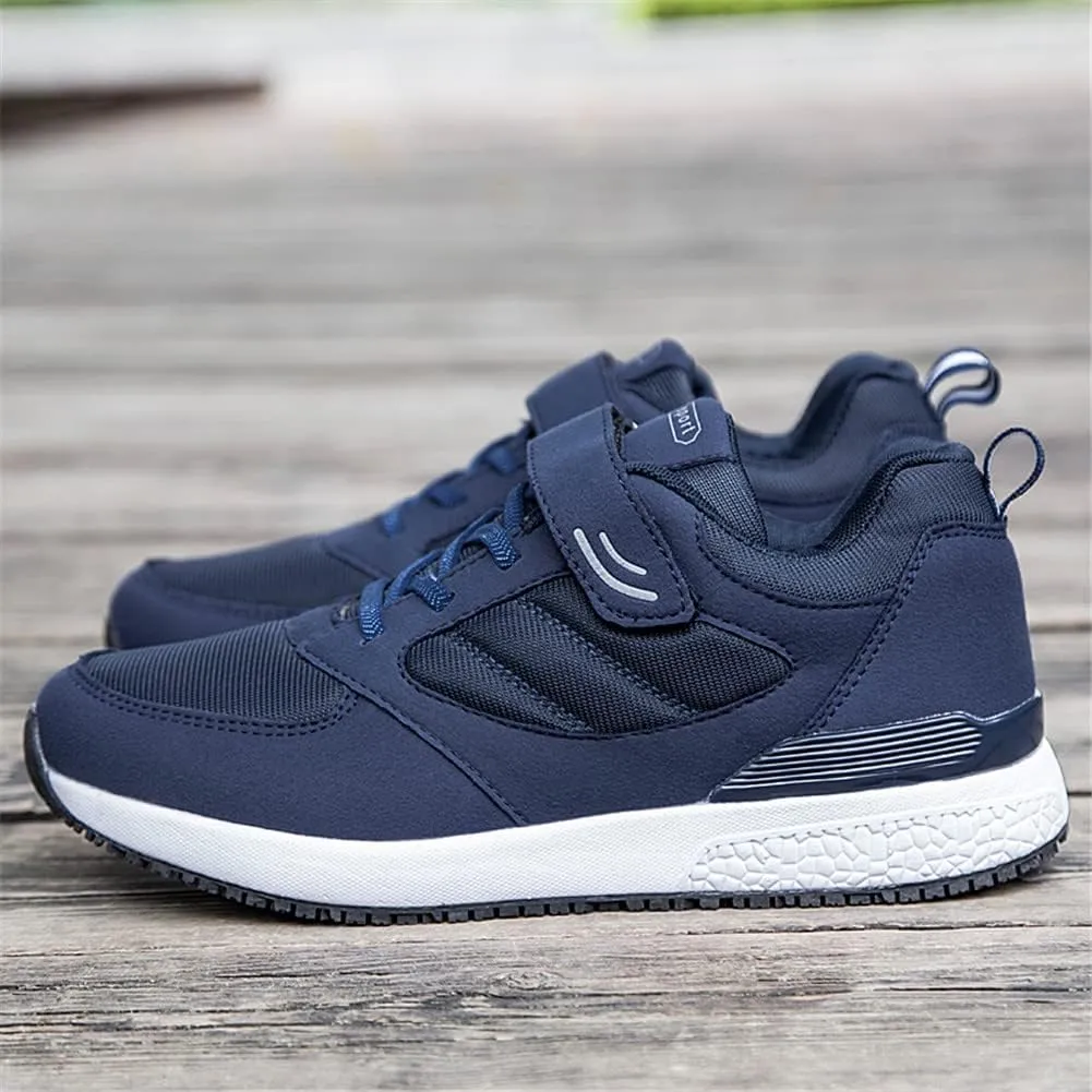LEADER SHOW Men's Casual Elderly Safety Walking Shoes Light Weight Strap Comfort Sneakers